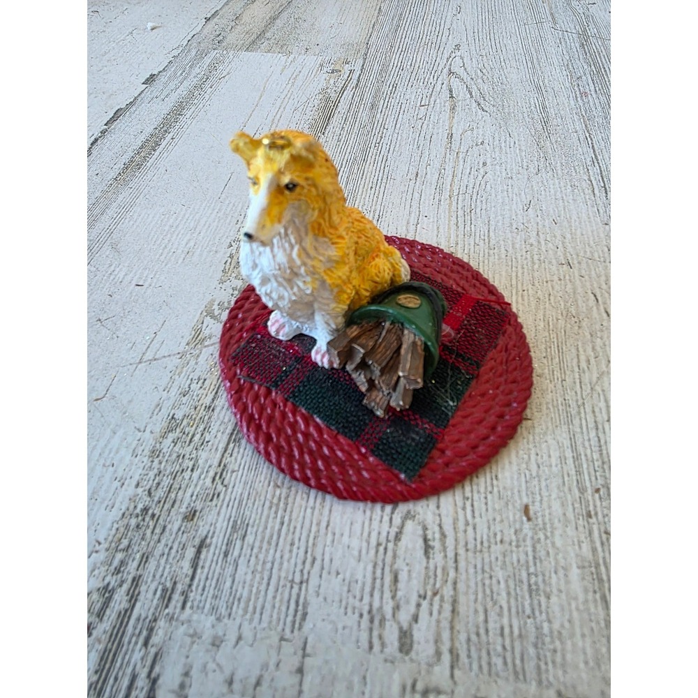 Silvestri Collie dog ornament puppy firewood Xmas tree